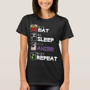 T-shirt Anime de sommeil de manger Répéter Kawaii Otaku Ma