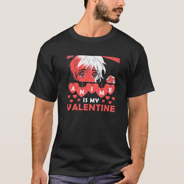 T-shirt Anime Est Ma Saint Valentin Otaku Anime Valentines (Devant)