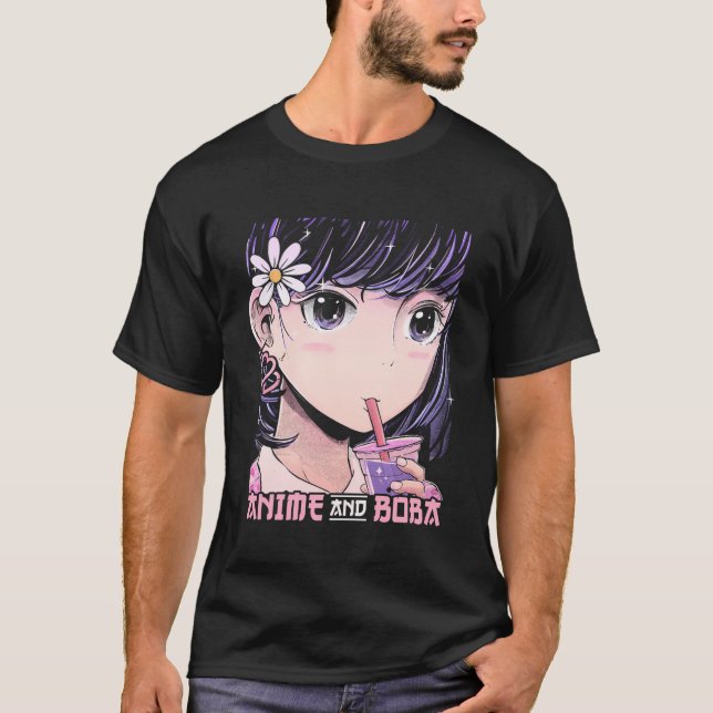 T-shirt Anime Et Boba Boba Bubble Tea Kawaii Anime (Devant)