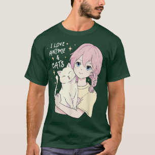 T-shirt Anime et chats Lover pour Ado Manga kawaii Graphic