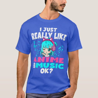 T-shirt Anime et musique Kawaii Chibi une fille Anime drôl