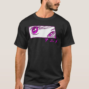 T-shirt Anime Eyes Anime Girl Caractères Japonais Pour Gir