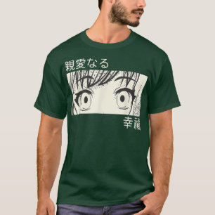 T-shirt Anime Eyes Girl Japonaise esthétique Waifu Otaku A