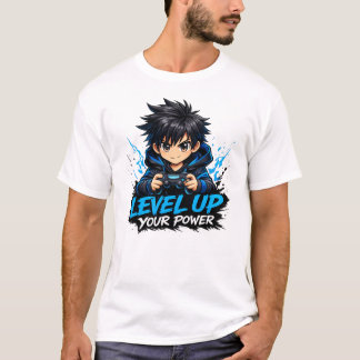 T-shirt Anime Gamer Niveau Supérieur Votre Puissance – T-S