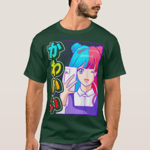 T-shirt Anime Girl Kawaii mignonne en japonais avec Hiraga