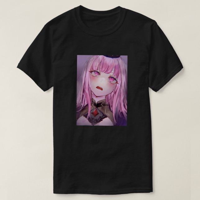 T-shirt Anime Girl Kawaii Waifu Pink Aesthetic Japanese Ot (Design devant)