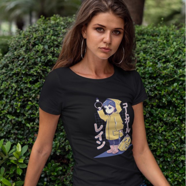 T-shirt Anime Girl Yellow Raincoat (Créateur téléchargé)