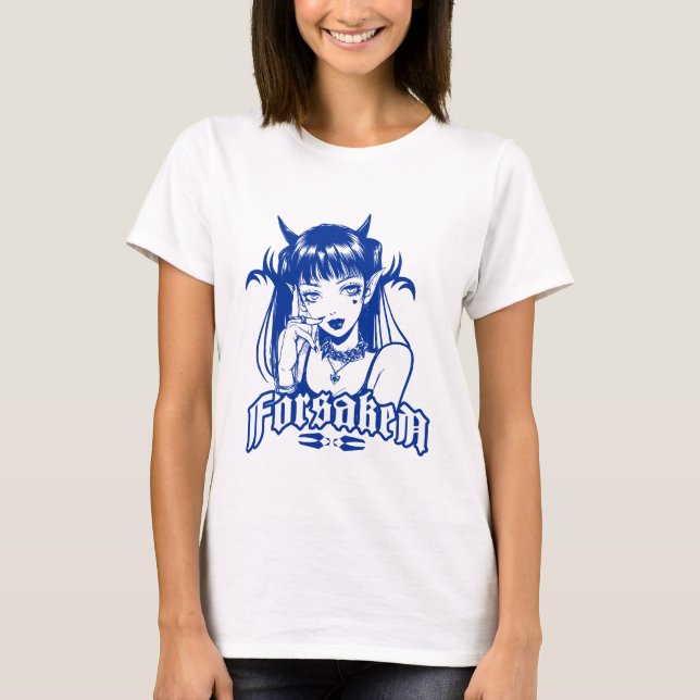T-shirt Anime Gothic Forsaken | Vêtements de rue Dark Anim (Devant)