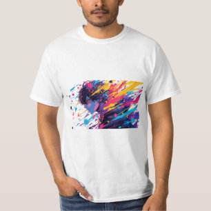 T-shirt Anime Graffiti Chaos — Color Splash Hommes Anime A