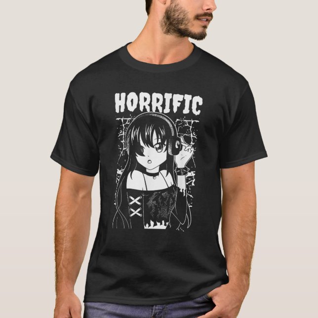 T-shirt Anime Horrifique Kawaii Gothique Esthétique Darkwa (Devant)