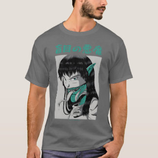 T-shirt anime japonais effrayant visage effrayant anime ja