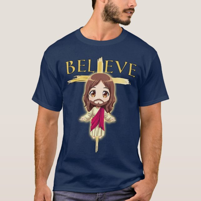 T-shirt Anime Jésus - Croyez ! (Devant)