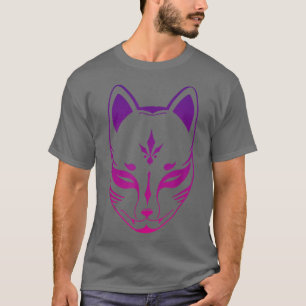 T-shirt anime kitsune retro masque vintage, renard japonai