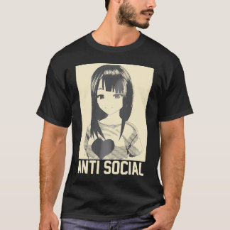T-shirt Anime Manga esthétique japonaise Goth antisocial E