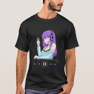 T-shirt Anime Merch Anime Girl Cosplay Musique Vaporwave