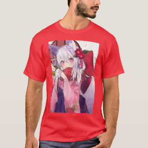 T-shirt Anime Neko Catgirl Kawaii Waifu esthétique japonai