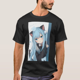T-shirt Anime Neko Fille de chat Pastel Kawaii Japonais Wa