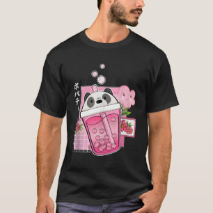 T-shirt Anime Panda Bubble Milk Tea Boba Ours Kawaii Aesth