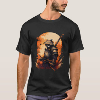 T-shirt Anime Panda Kawaii Style Japonais Samouraï