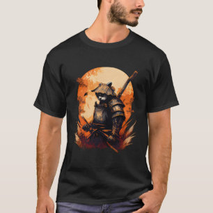 T-shirt Anime Panda Kawaii Style japonais Samurai