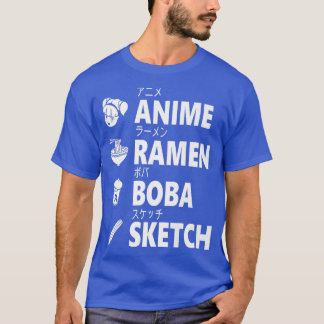 T-shirt Anime Ramen Boba Sketant Japonais Amoureux de la n