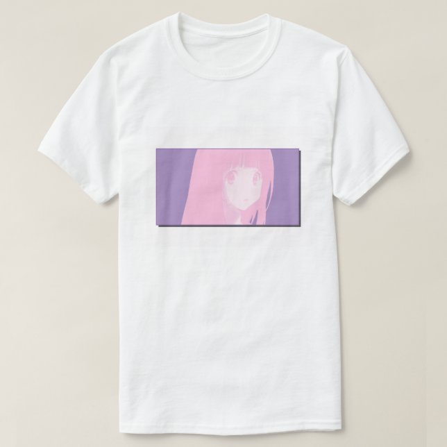 T-shirt Anime rose douce Fille - Pastel Vaporwave Art (Design devant)