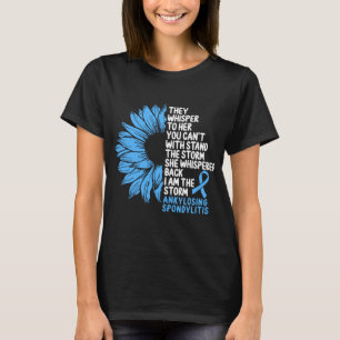 T-shirt Ankyloser Spondylitis Sensibilisation Bleu Ruban t
