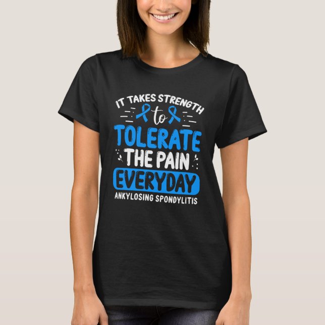 T-shirt Ankyloser Spondylitis Sensibilisation Blue Ribbon  (Devant)