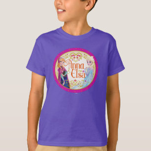 T-shirt Anna et Elsa  Cadre floral
