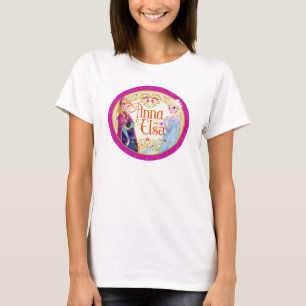 T-shirt Anna et Elsa Cadre floral