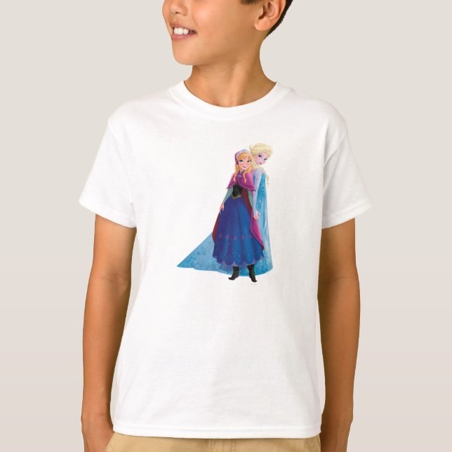 T-shirt Anna et Elsa| Tenir les mains (Devant)