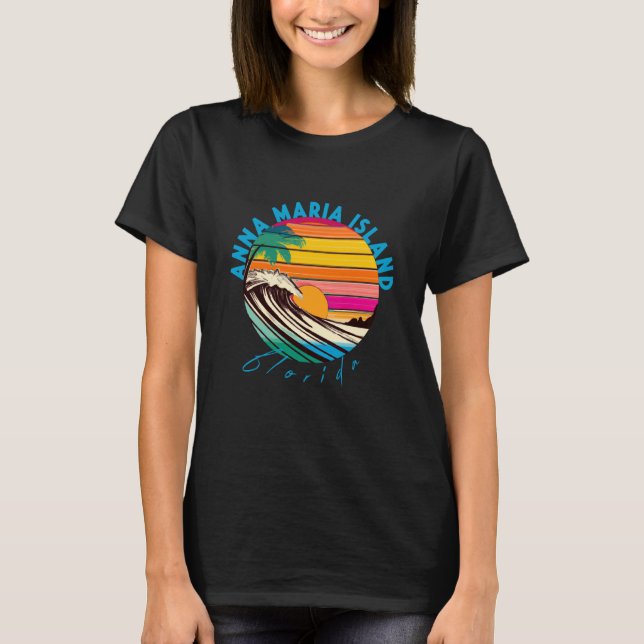 T-shirt Anna Maria Island Retro 1980s Style Beach (Devant)