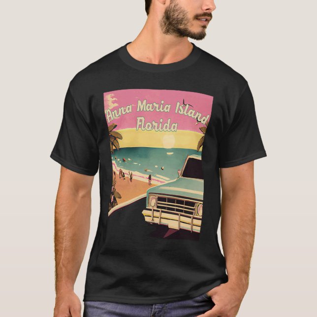 T-shirt Anna Maria Island Retro Beach Vacation Graphics Fl (Devant)