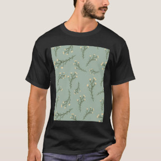 T-shirt Anne&Amp ;#39 ; S Fleurs Lace_Cream Sur Dusty Turq