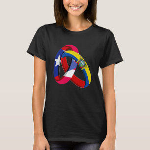 T-shirt Anneau de mariage drapeau Porto Rico Équateur cult