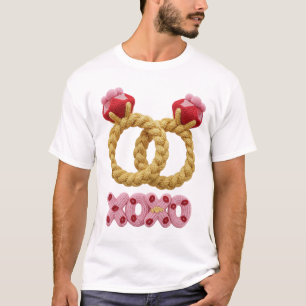 T-shirt Anneaux de mariage tricotés mignons et motif de câ