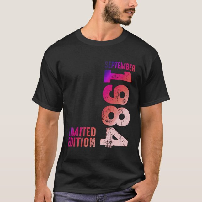 T-shirt Année 1984 Mois De Septembre 1984 Rétro 1984 Vinta (Devant)