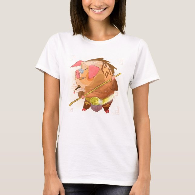 T-shirt Année aquarelle du cochon, Samurai (Devant)