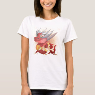 T-shirt Année aquarelle du dragon, Samurai