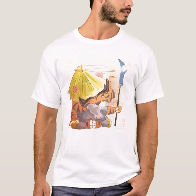 T-shirt Année aquarelle du tigre, Samurai (Devant)