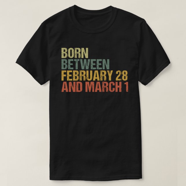 T-shirt Année bissextile/Né entre le 28 février et le 1er  (Design devant)
