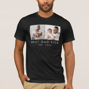 T-shirt Année de création 2 Photos Meilleur Papa Ever 