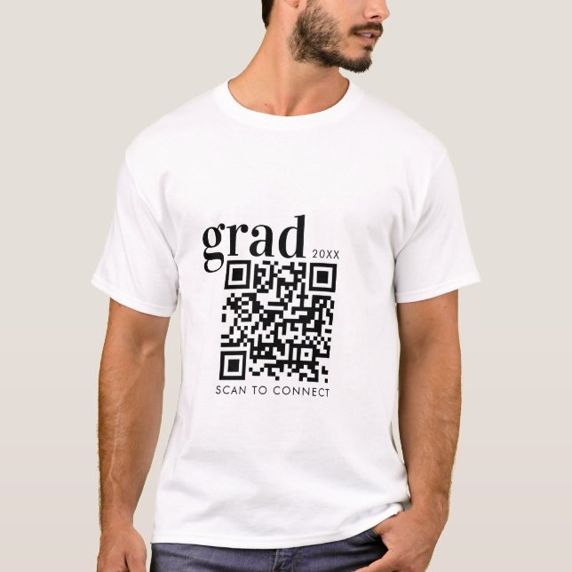 T-shirt Année De Diplôme Catégorie De Diplômé Code QR (Devant)