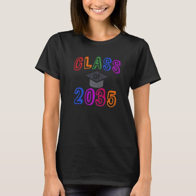T-shirt Année De Graduation Classe De 2035 Augmenter Avec  (Devant)