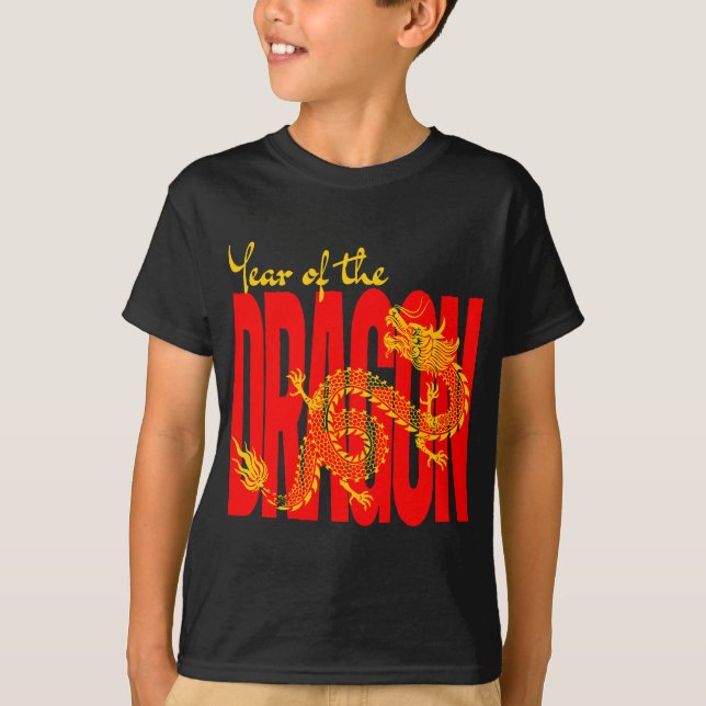 T-shirt Année de l'or rouge Dragon (Devant)