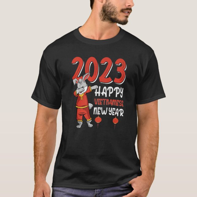 T-shirt Année Du Chat Joyeux Nouvel An Lunaire Vietnamien  (Devant)