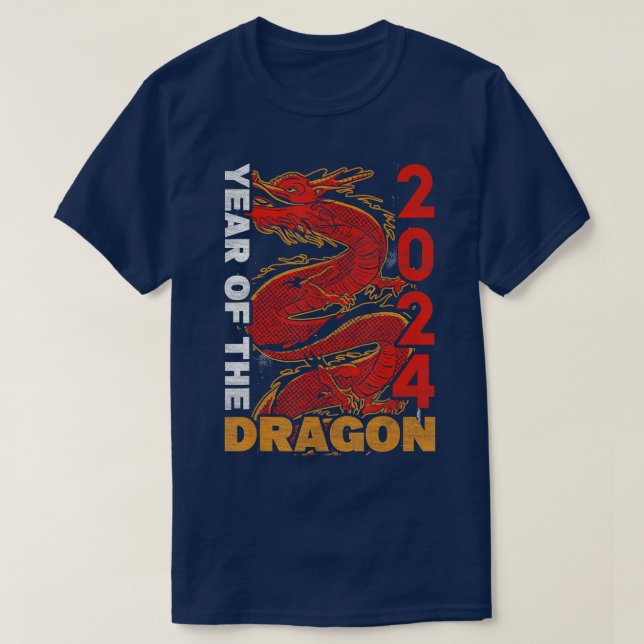 T-shirt Année Du Dragon 2024 Zodiac Chinois Lunar New Y (Design devant)