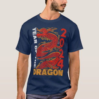 T-shirt Année Du Dragon 2024 Zodiac Chinois Lunar New Y