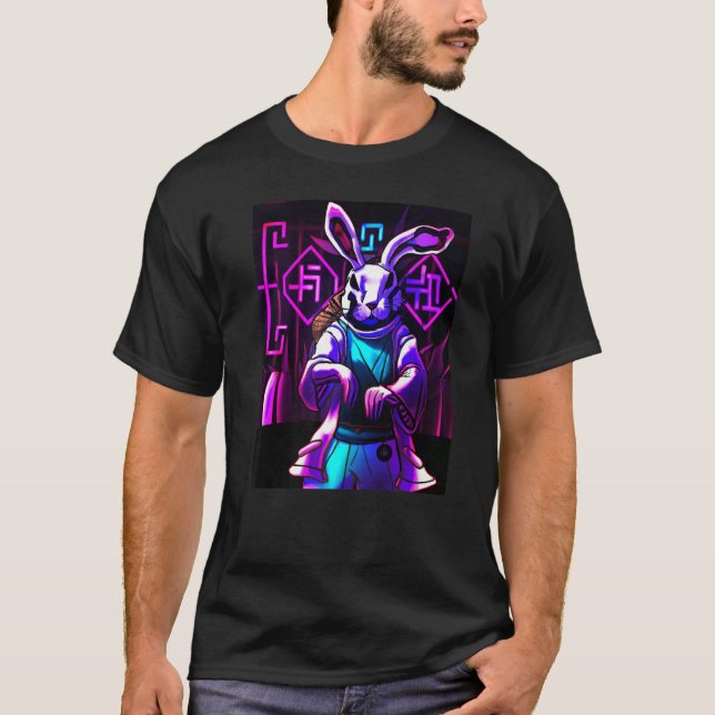 T-shirt Année du lapin 2023 Chine Rabbit Synthwave (Devant)