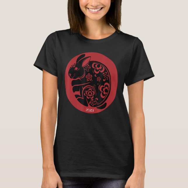 T-shirt Année Du Lapin Chinois 2023 Hommes Et Femmes (Devant)